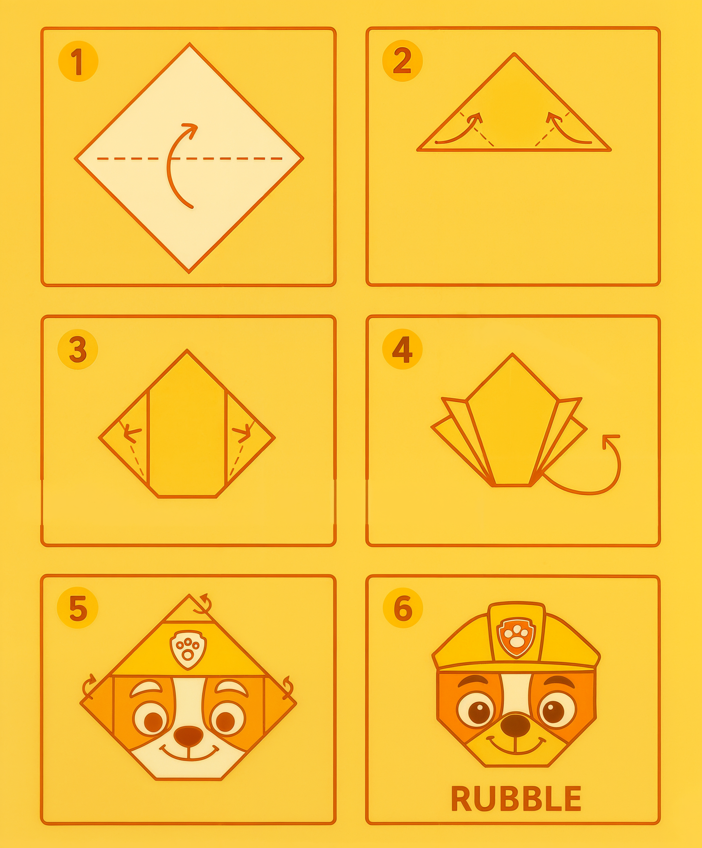 Plantilla Origami de Paw Patrol